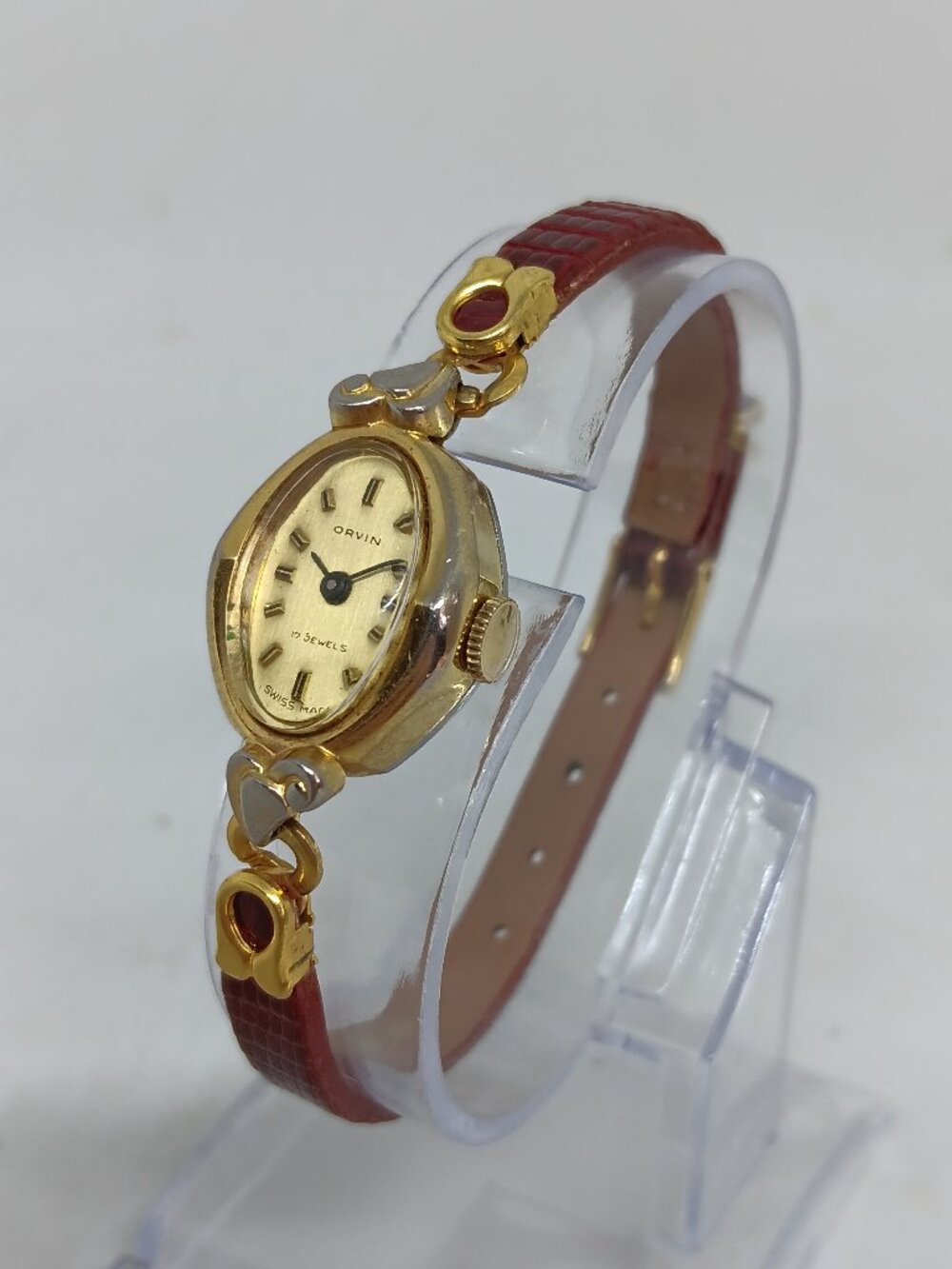 VINTAGE 1960s Orvin Women's 17mm x 19mm Swiss Mechanical 17 Jewel Cocktail Watch